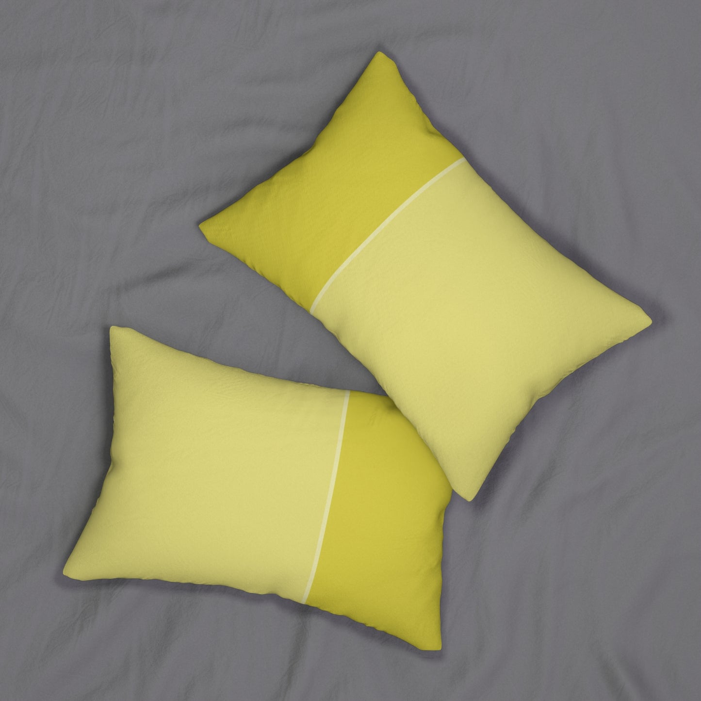 Minimalist Yellow Lines Lumbar Pillow – Two-Tone Accent Cushion for Modern or Scandinavian Home Decor