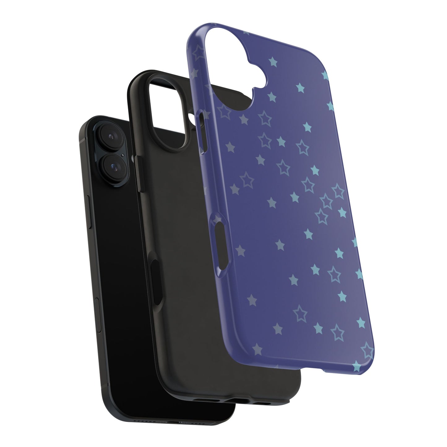 Blue Starfall Tough Phone Case – Celestial Blue Star Cover, Galaxy-Inspired Night Sky iPhone Accessory