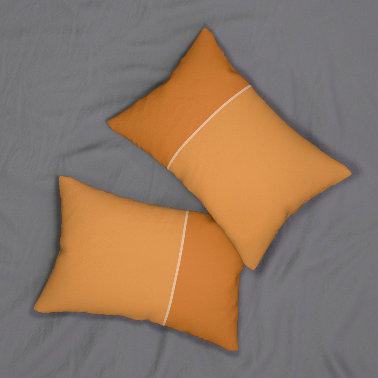 Minimalist Orange Color Block Lumbar Pillow – Warm Modern Accent Cushion with Vertical Stripe