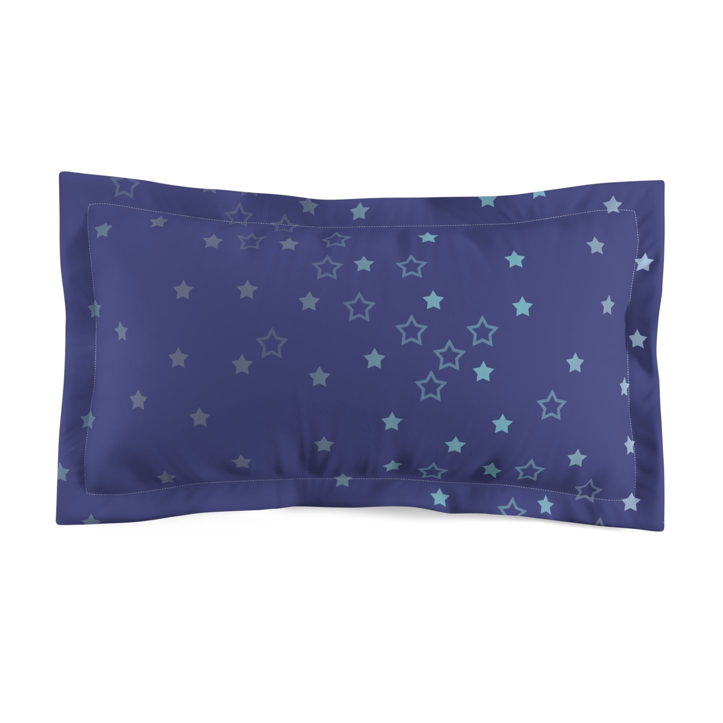 Blue Starfall Pillow Sham – Blue Star Pillow Cover, Celestial Night Sky Bedding, Cosmic Decorative Sham