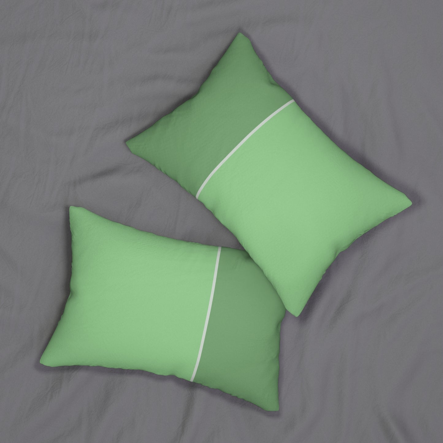 Minimalist Green Line Lumbar Pillow – Vertical Stripe Cushion for Modern or Scandinavian Decor