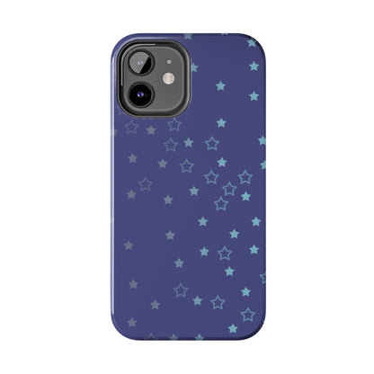 Blue Starfall Tough Phone Case – Celestial Blue Star Cover, Galaxy-Inspired Night Sky iPhone Accessory