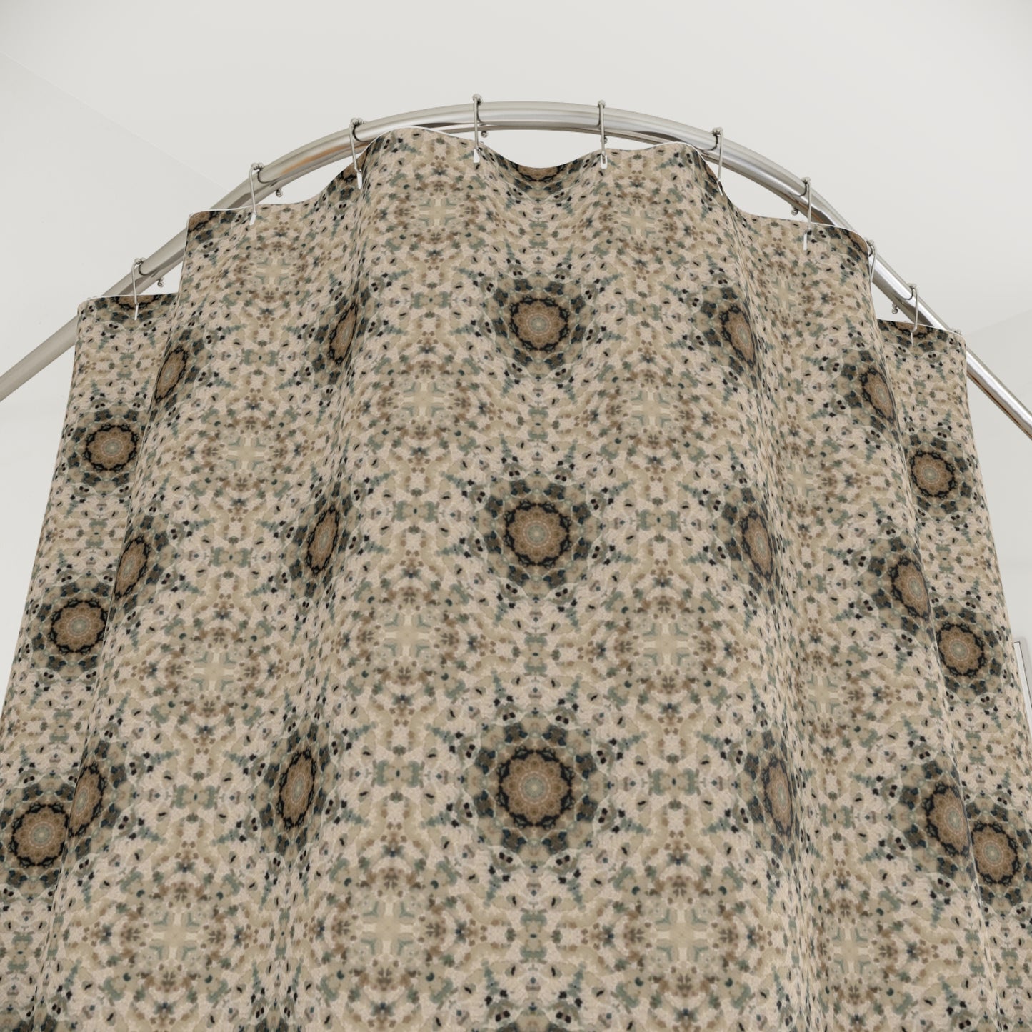 Desert Suns Shower Curtain – Boho Desert Sun Bathroom Decor, Southwestern Earth-Tone Geometric Curtain