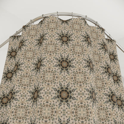 Desert Suns Shower Curtain – Boho Desert Sun Bathroom Decor, Southwestern Earth-Tone Geometric Curtain