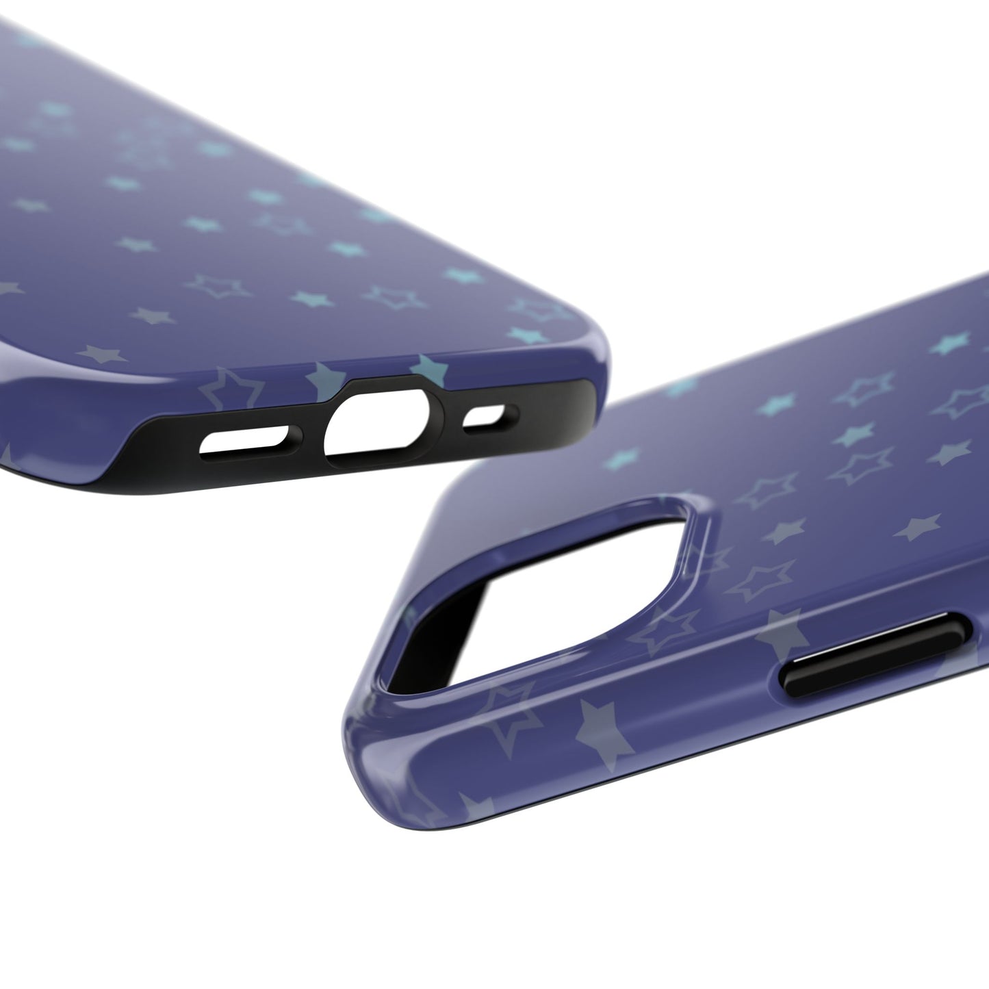 Blue Starfall Tough Phone Case – Celestial Blue Star Cover, Galaxy-Inspired Night Sky iPhone Accessory