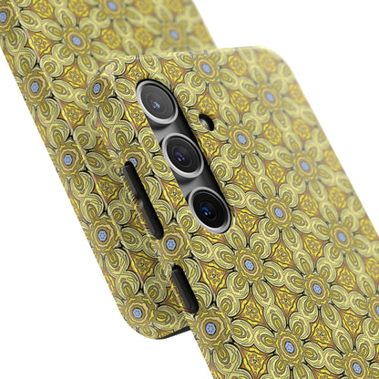 Retro Yellow Flowers Pattern Phone Case – Vibrant Geometric Floral Design for iPhone & Samsung