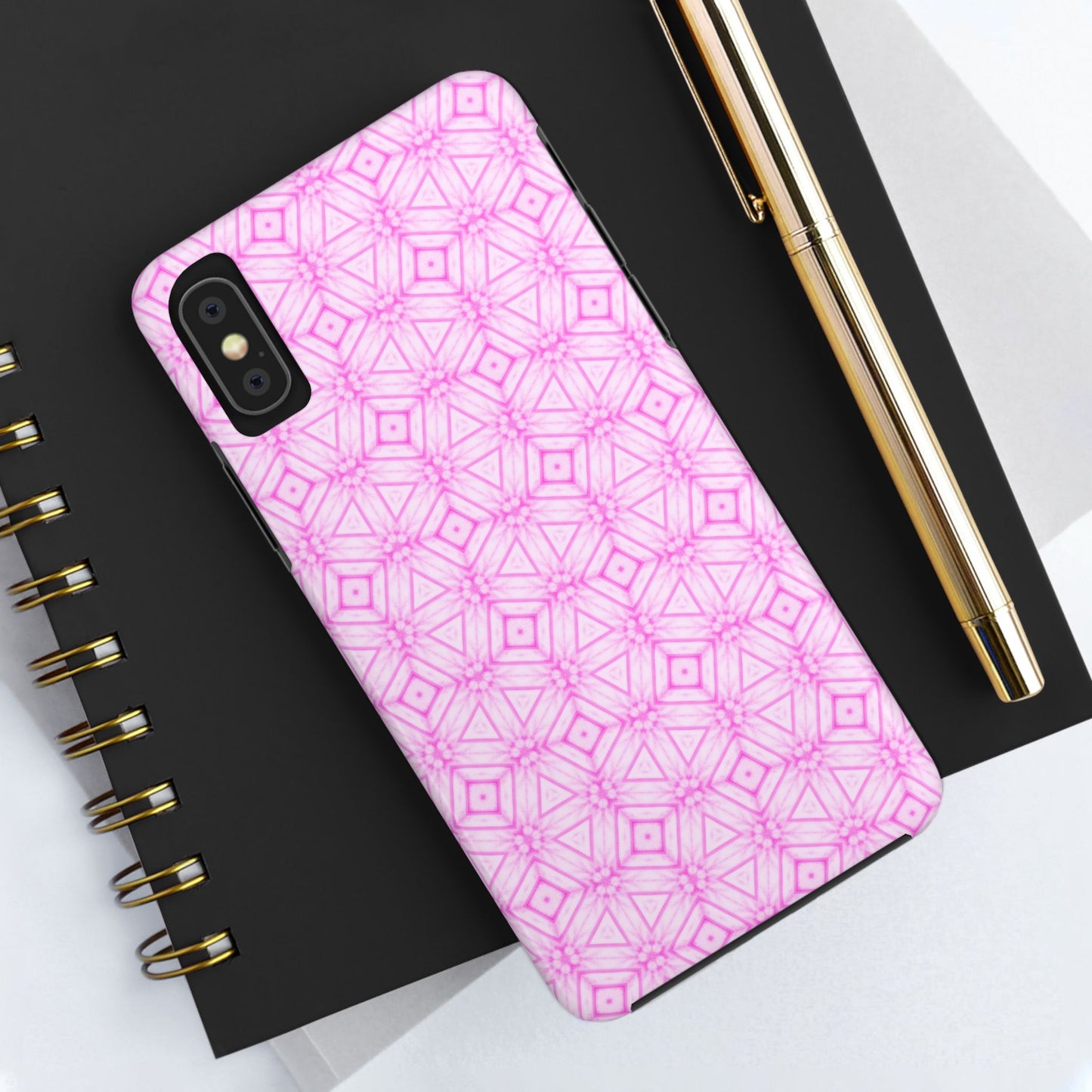 Cherry Blossom Patchwork Tough Case – Sakura Floral Pink Spring Floral Pattern Phone Case for Samsung Galaxy and iPhone