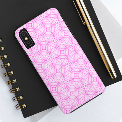 Cherry Blossom Patchwork Tough Case – Sakura Floral Pink Spring Floral Pattern Phone Case for Samsung Galaxy and iPhone