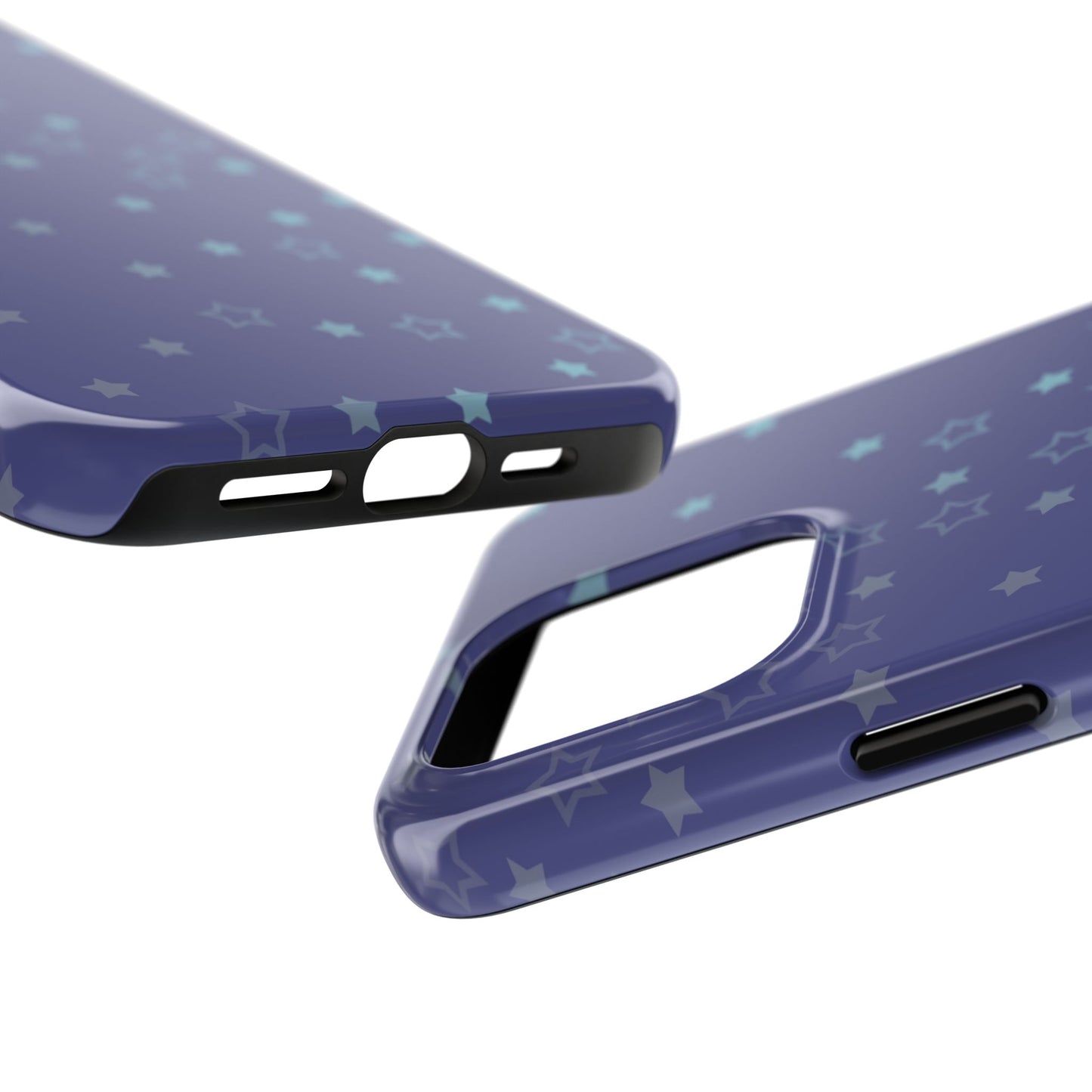 Blue Starfall Tough Phone Case – Celestial Blue Star Cover, Galaxy-Inspired Night Sky iPhone Accessory