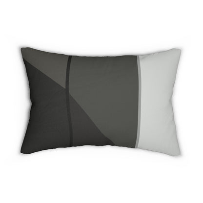 Monochrome Abstract Lumbar Pillow – Minimalist Black, Gray, and White Accent Cushion for Modern or Neutral Home Decor