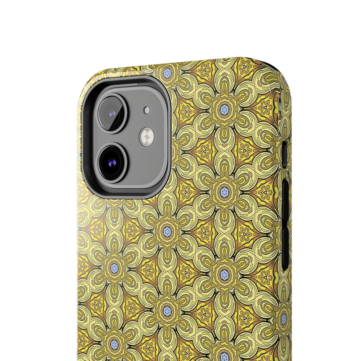 Retro Yellow Flowers Pattern Phone Case – Vibrant Geometric Floral Design for iPhone & Samsung