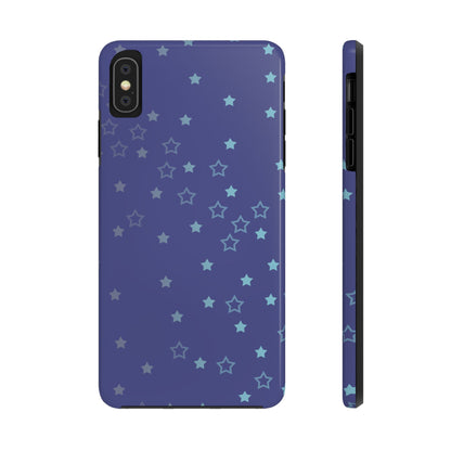 Blue Starfall Tough Phone Case – Celestial Blue Star Cover, Galaxy-Inspired Night Sky iPhone Accessory
