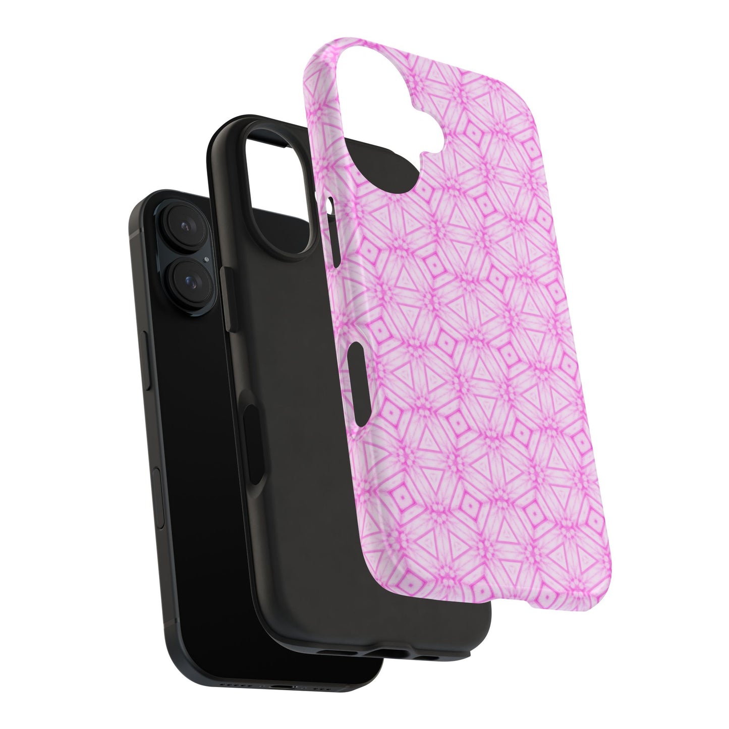 Cherry Blossom Patchwork Tough Case – Sakura Floral Pink Spring Floral Pattern Phone Case for Samsung Galaxy and iPhone