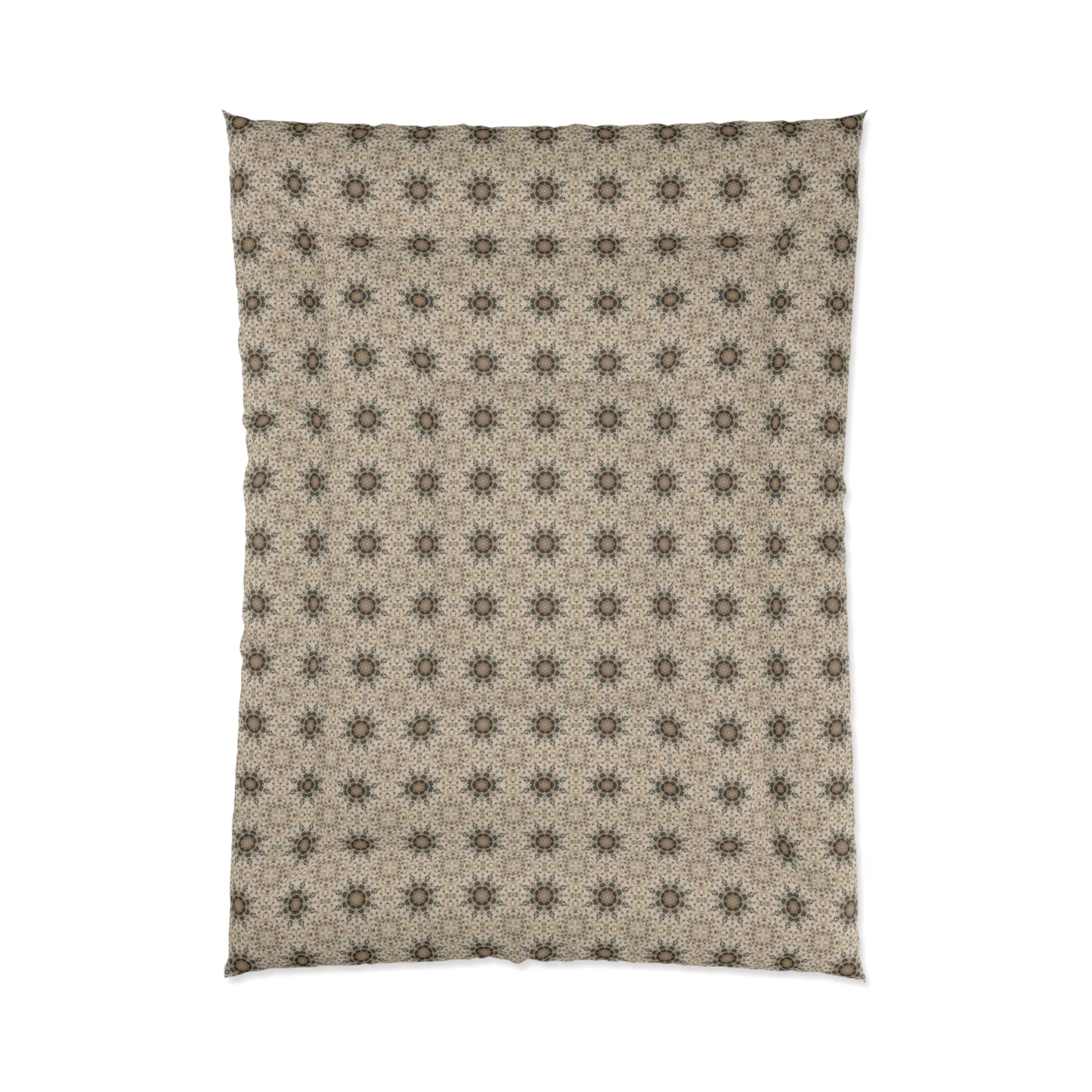 Desert Suns Comforter – Boho Sunburst Bedding, Beige Neutral Tones Mandala Design