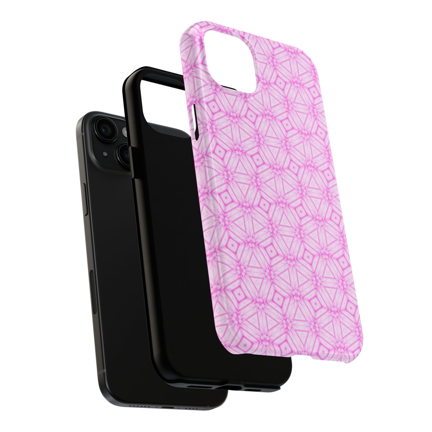 Cherry Blossom Patchwork Tough Case – Sakura Floral Pink Spring Floral Pattern Phone Case for Samsung Galaxy and iPhone