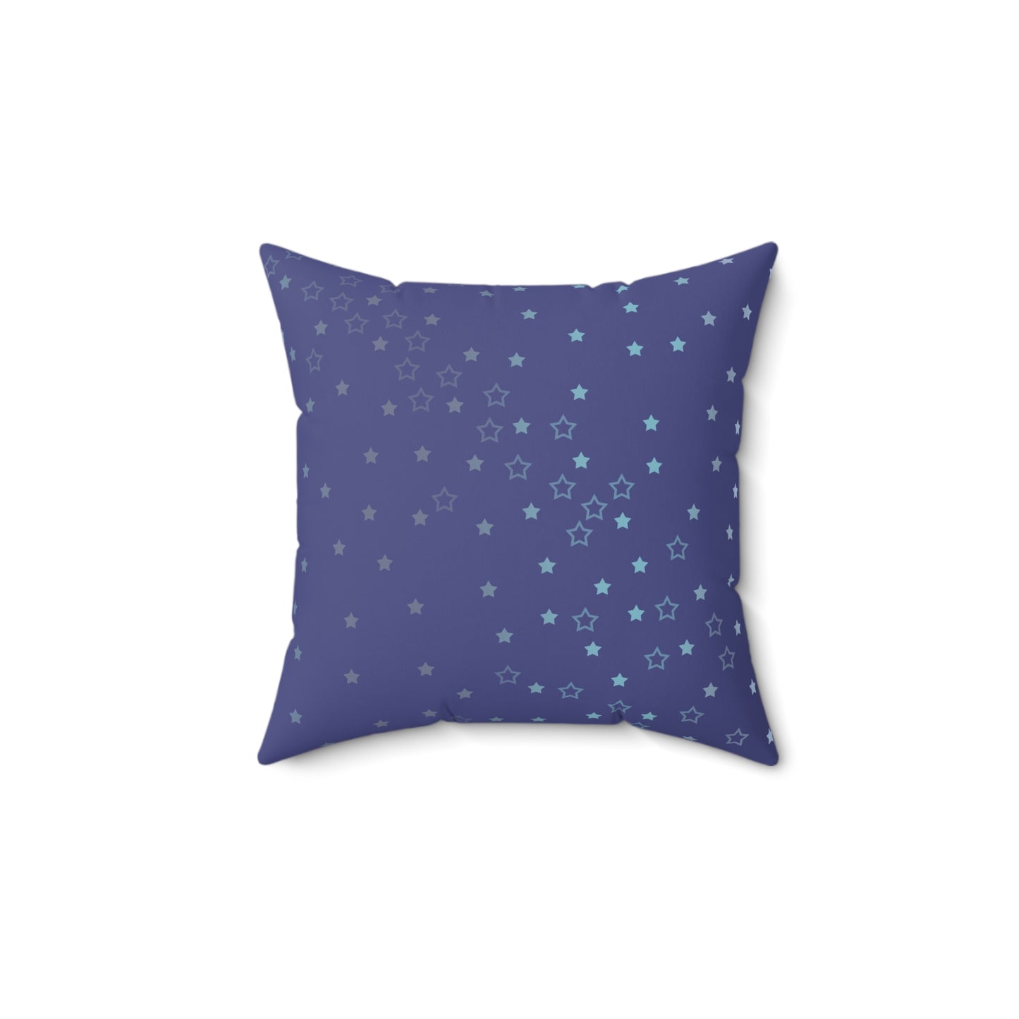 Blue Starfall Square Pillow – Spun Polyester Decorative Cushion with Geometric Pattern on Blue Background