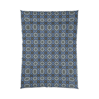 Blue Quilt Pattern Comforter – Colorful Geometric Bedding for Modern Bedrooms
