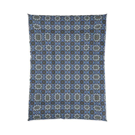 Blue Quilt Pattern Comforter – Colorful Geometric Bedding for Modern Bedrooms