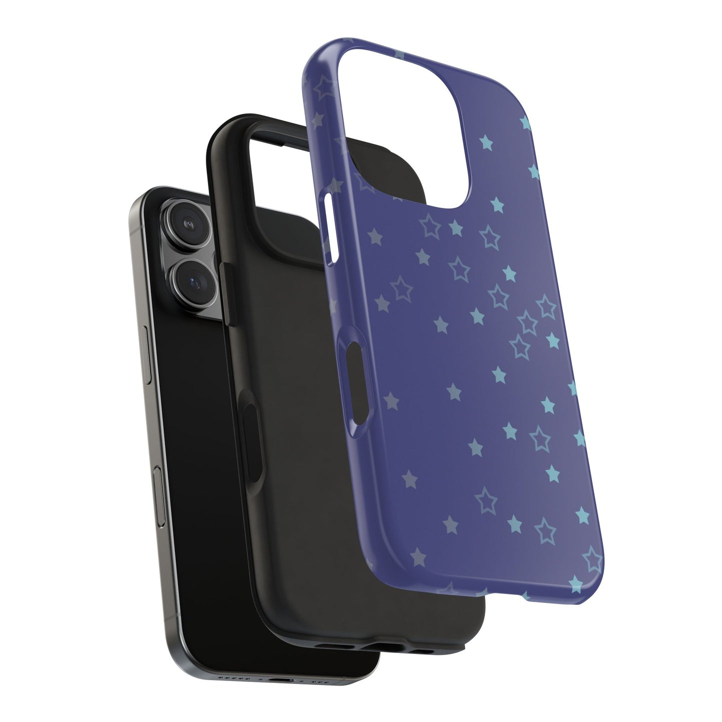 Blue Starfall Tough Phone Case – Celestial Blue Star Cover, Galaxy-Inspired Night Sky iPhone Accessory