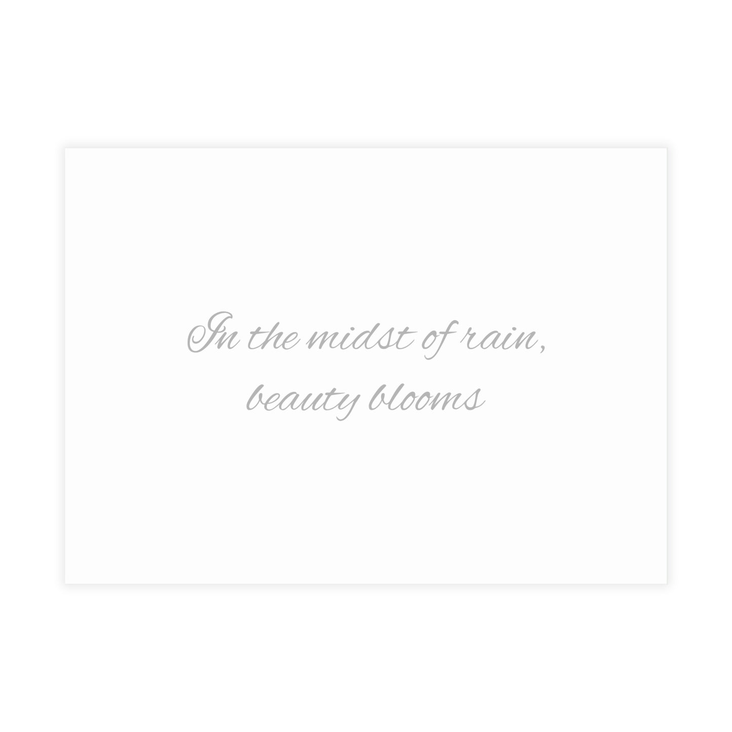 Geranium After a Light Rain Postcard – Moody Botanical Photography, Monochrome Floral Stationery for Thoughtful Correspondence