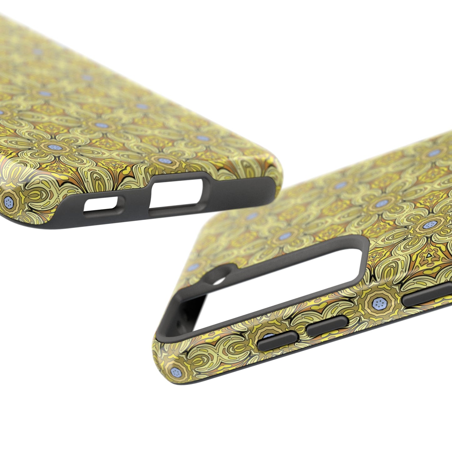 Retro Yellow Flowers Pattern Phone Case – Vibrant Geometric Floral Design for iPhone & Samsung