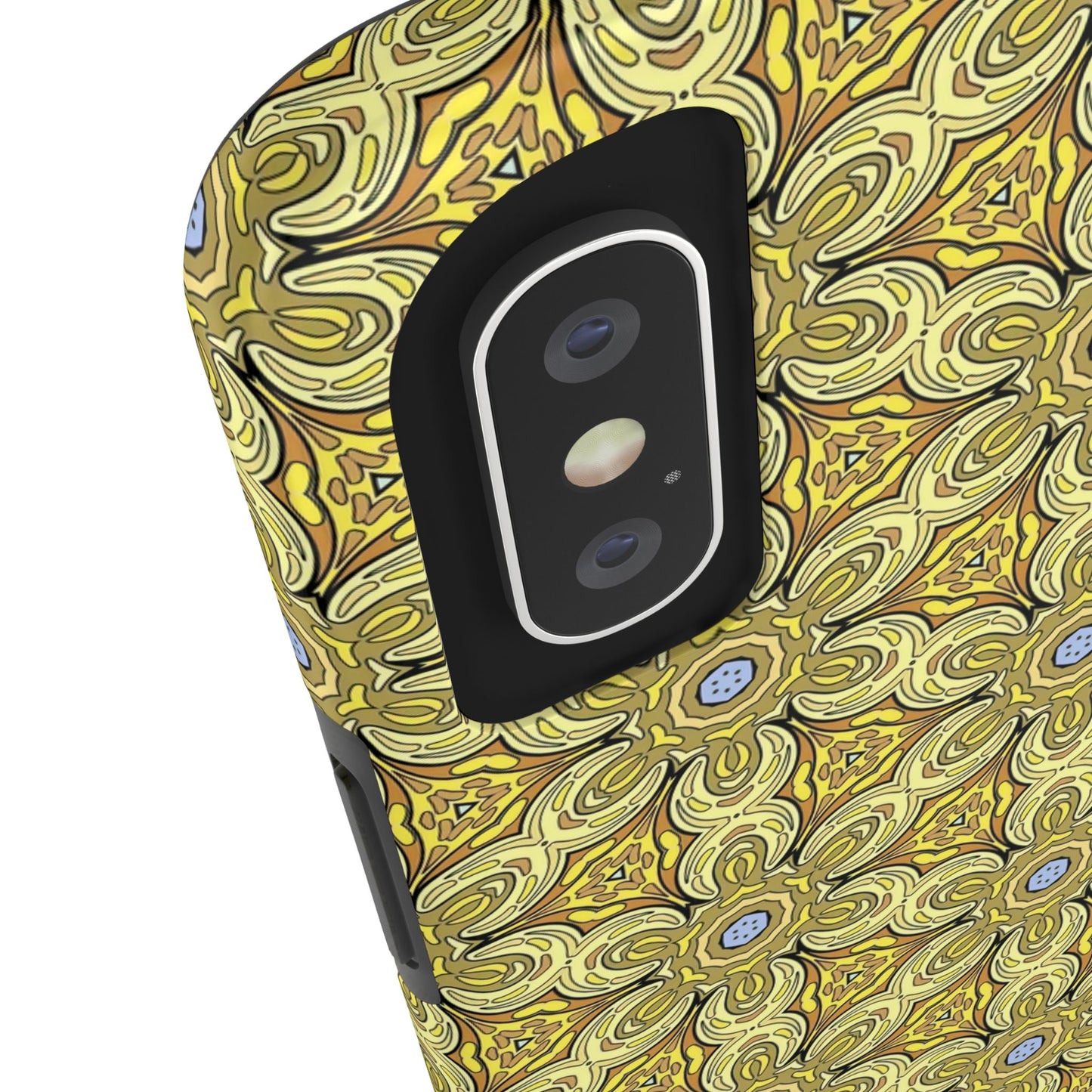 Retro Yellow Flowers Pattern Phone Case – Vibrant Geometric Floral Design for iPhone & Samsung