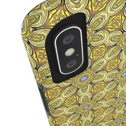 Retro Yellow Flowers Pattern Phone Case – Vibrant Geometric Floral Design for iPhone & Samsung