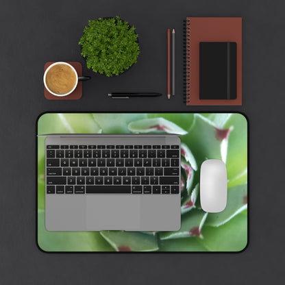 Pale Green Spiky Succulent Desk Mat – Minimalist Botanical Desk Accessory for Modern Office Decor
