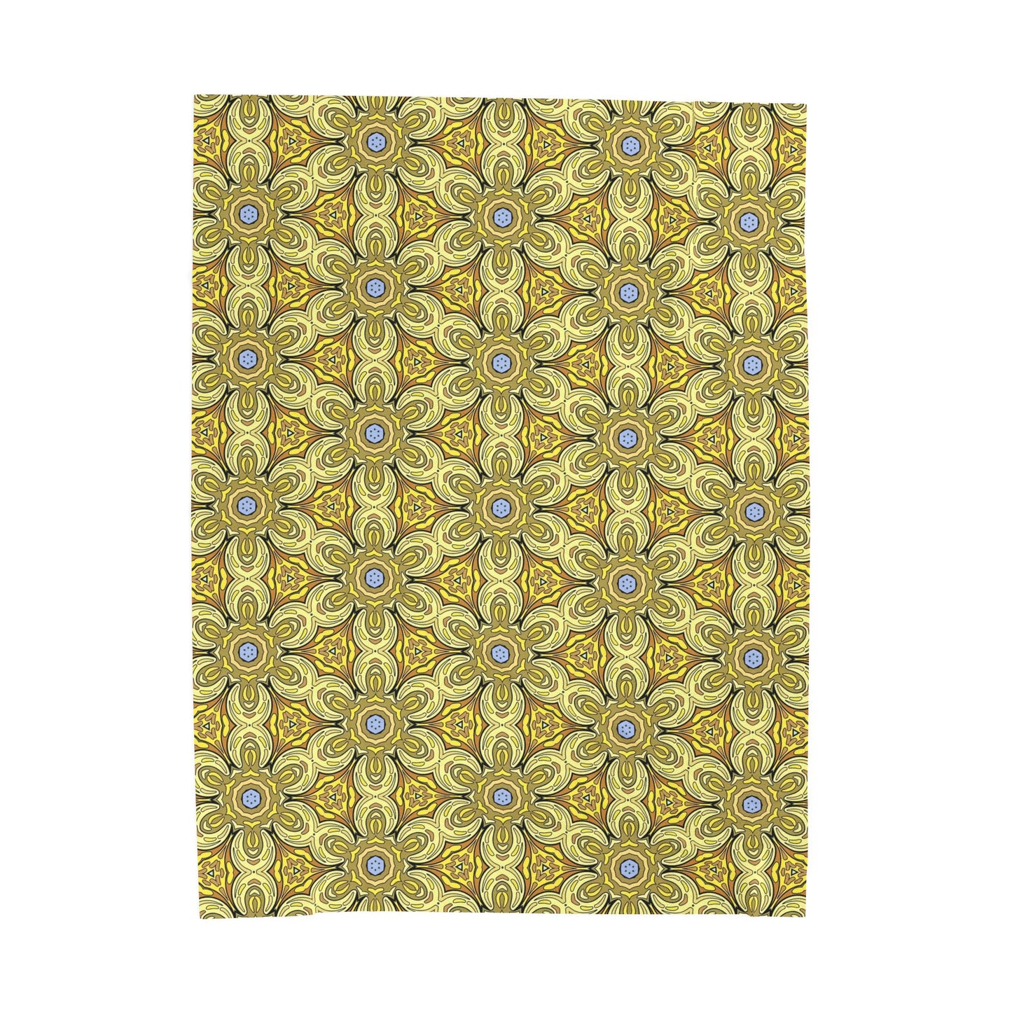 Retro Yellow Flowers Velveteen Blanket – Soft Geometric Floral Throw for Living Room & Bedroom