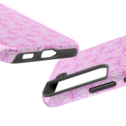 Cherry Blossom Patchwork Tough Case – Sakura Floral Pink Spring Floral Pattern Phone Case for Samsung Galaxy and iPhone