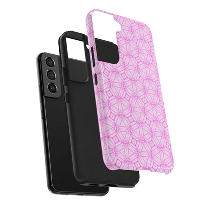 Cherry Blossom Patchwork Tough Case – Sakura Floral Pink Spring Floral Pattern Phone Case for Samsung Galaxy and iPhone