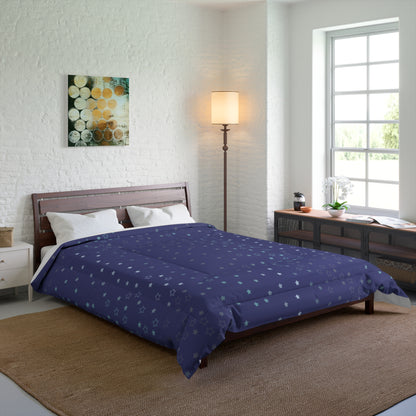 Blue Starfall Comforter – Blue Star Bedding, Celestial Night Sky Comforter, Galaxy-Inspired Bedroom Decor
