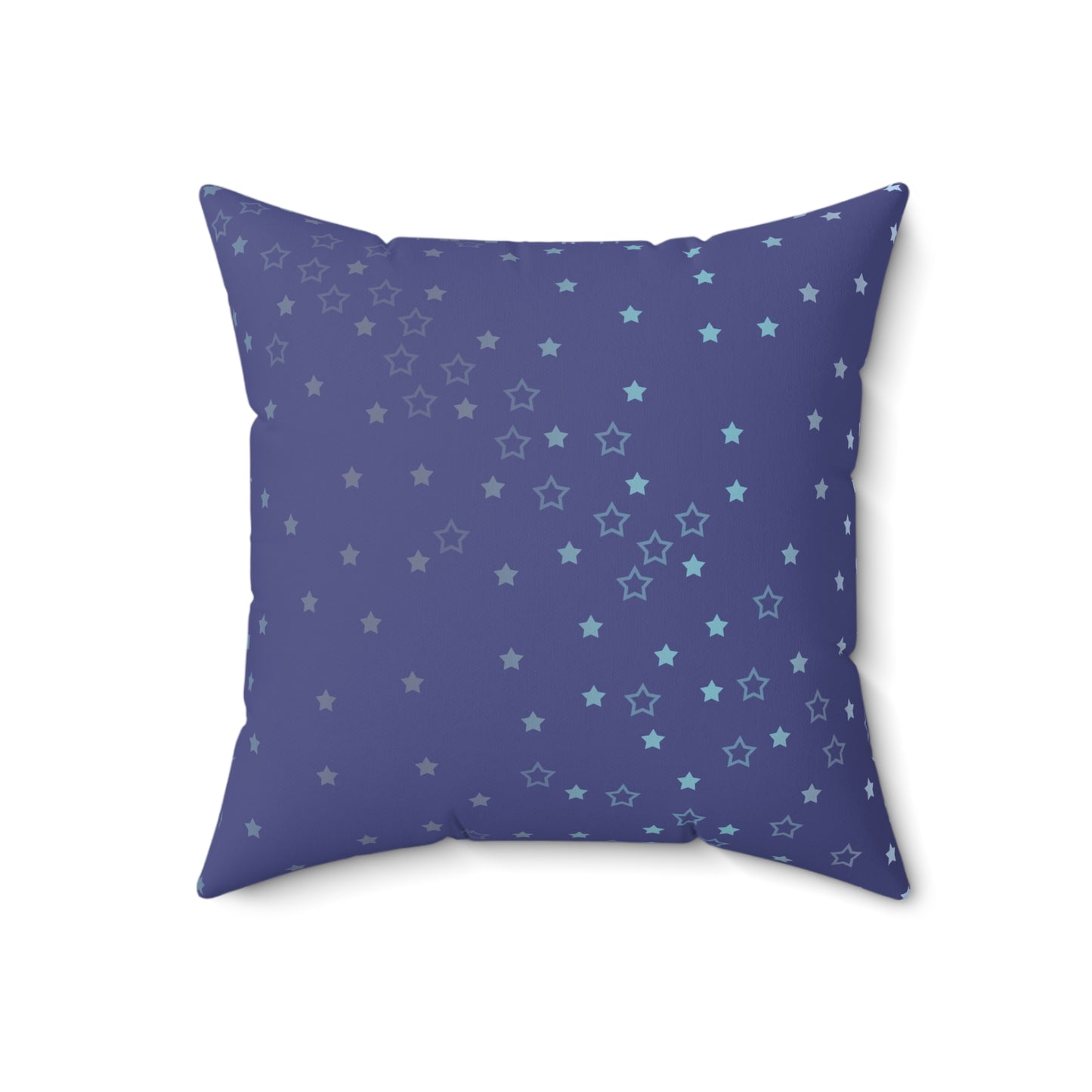 Blue Starfall Square Pillow – Spun Polyester Decorative Cushion with Geometric Pattern on Blue Background
