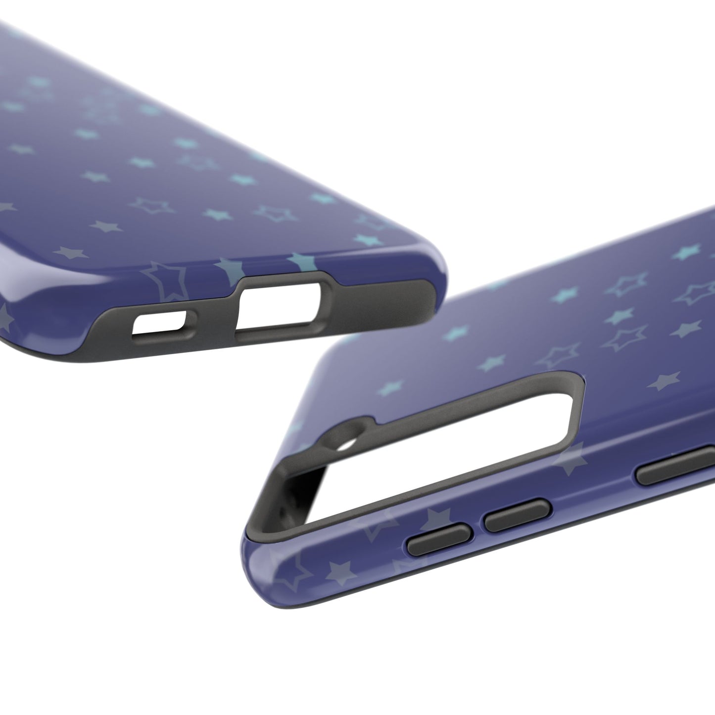 Blue Starfall Tough Phone Case – Celestial Blue Star Cover, Galaxy-Inspired Night Sky iPhone Accessory