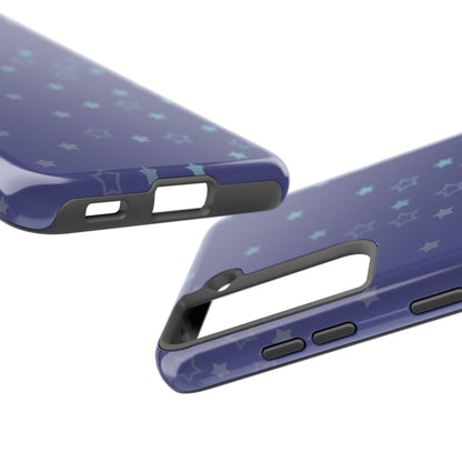 Blue Starfall Tough Phone Case – Celestial Blue Star Cover, Galaxy-Inspired Night Sky iPhone Accessory