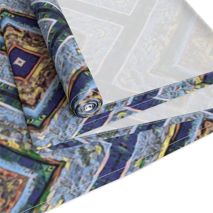 Blue Fusion Tiling Table Runner – Blue Geometric Dining Decor, Modern Tile Pattern Runner