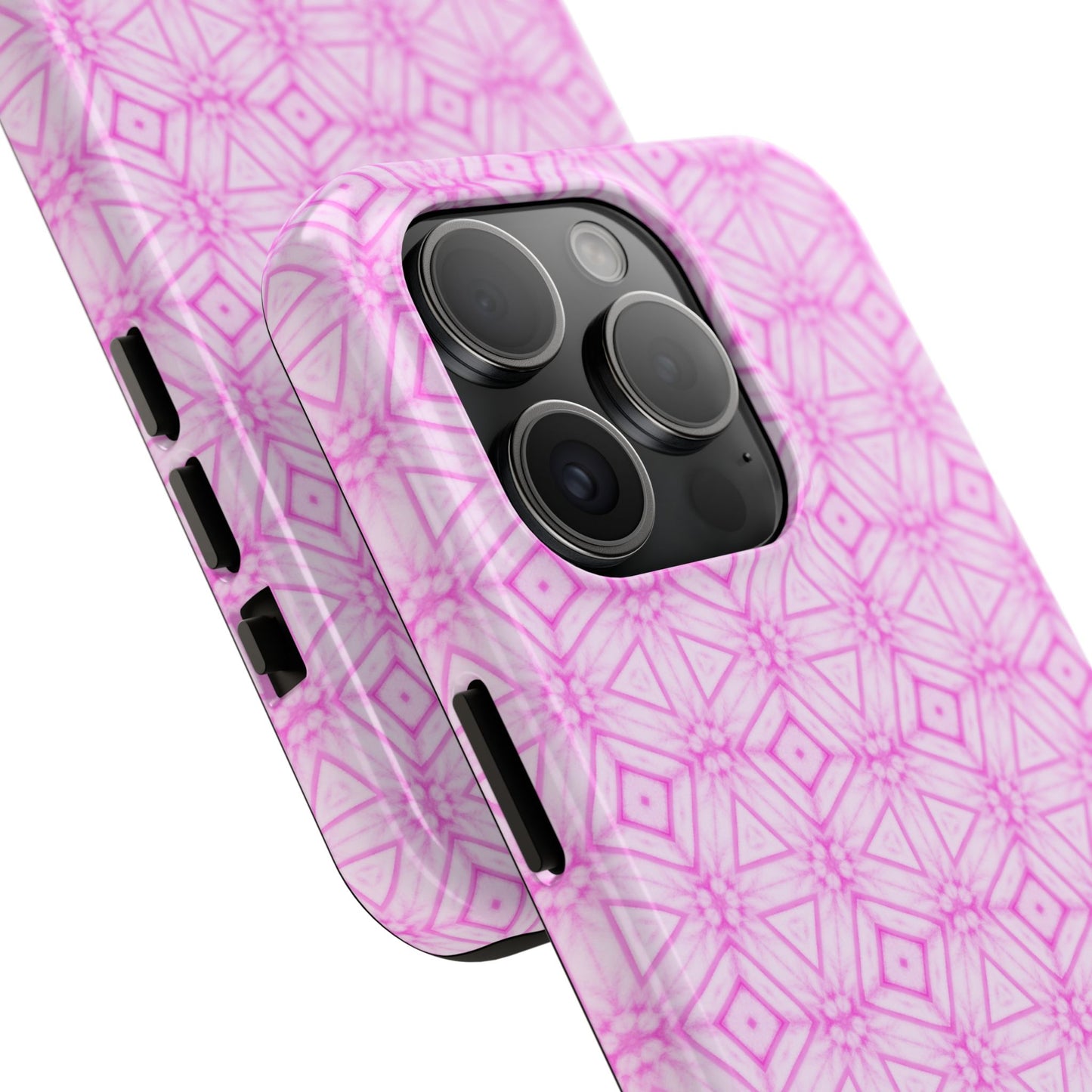 Cherry Blossom Patchwork Tough Case – Sakura Floral Pink Spring Floral Pattern Phone Case for Samsung Galaxy and iPhone
