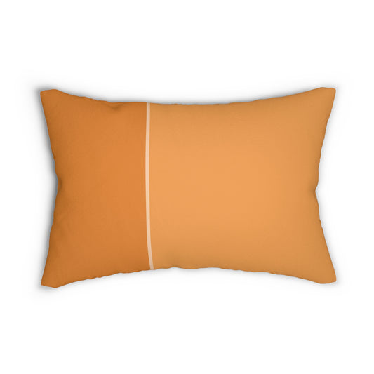 Minimalist Orange Color Block Lumbar Pillow – Warm Modern Accent Cushion with Vertical Stripe