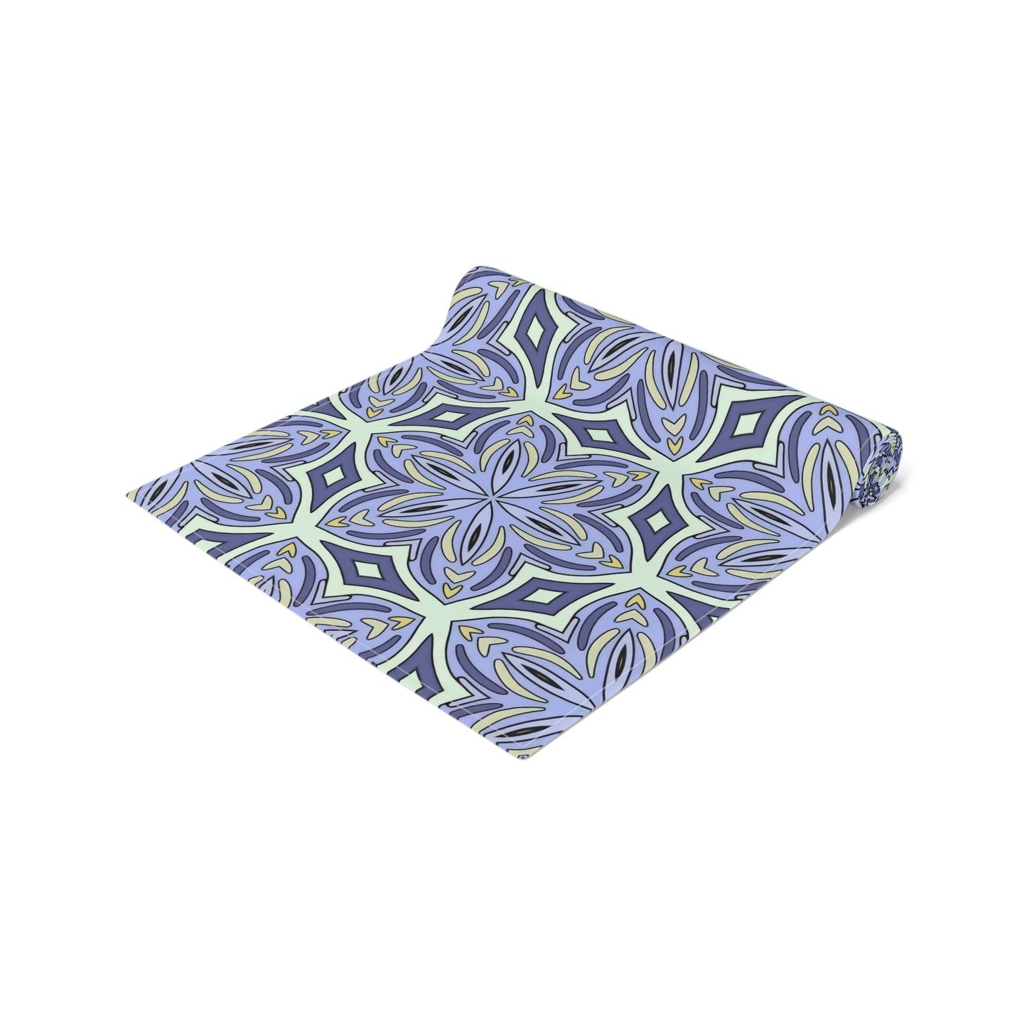 Pale Cornflower Blue and Yellow Table Runner – Elegant Floral Dining Decor for Modern and Traditional Settings
