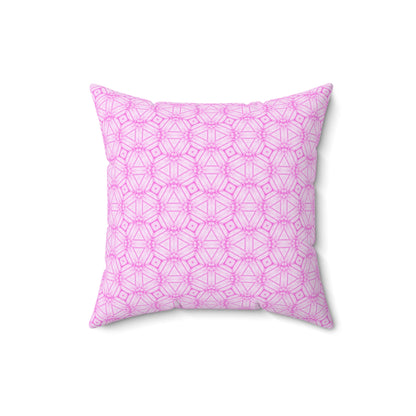 Cherry Blossom Patchwork Square Pillow – Sakura Floral Decorative Cushion, Pink Cherry Blossom Art