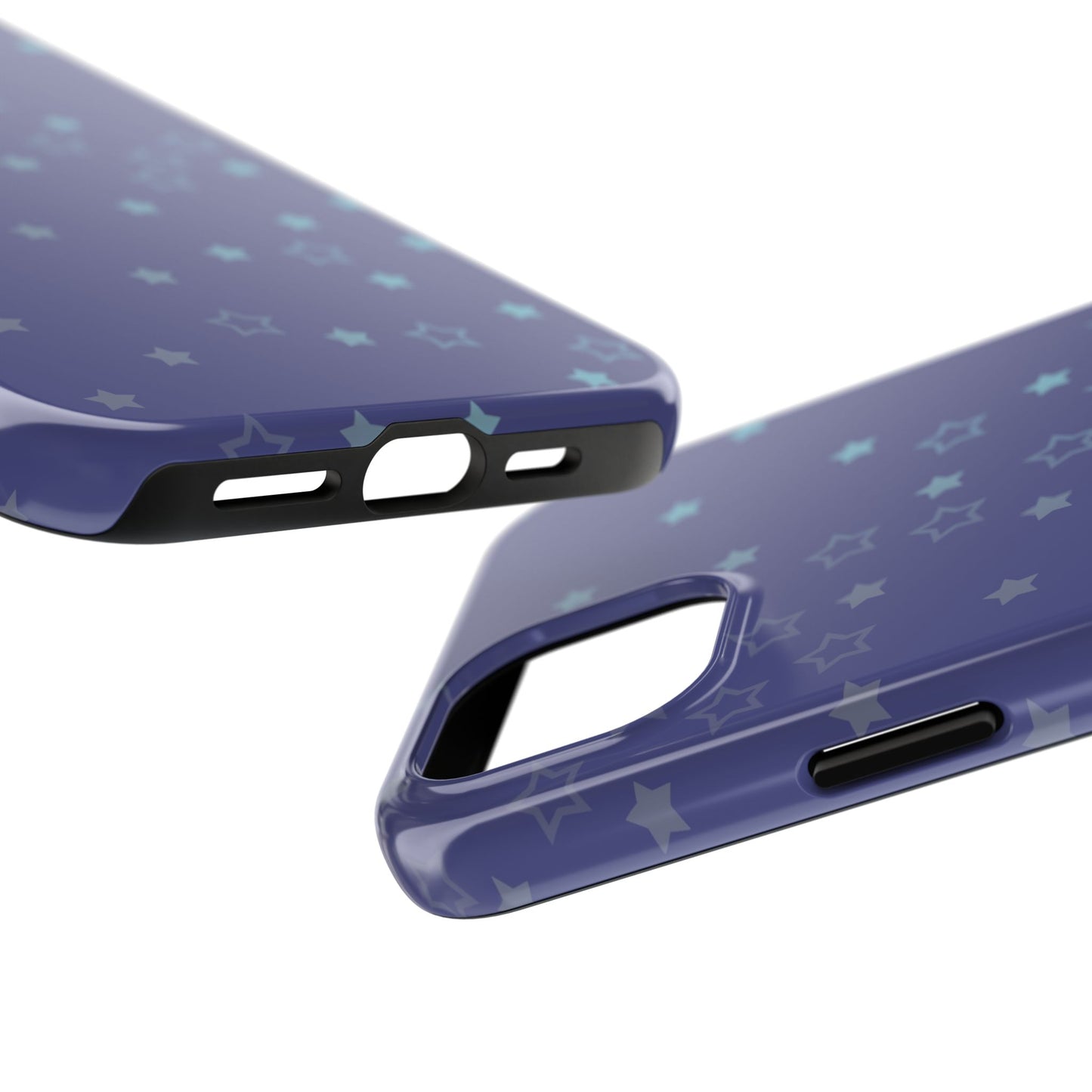 Blue Starfall Tough Phone Case – Celestial Blue Star Cover, Galaxy-Inspired Night Sky iPhone Accessory