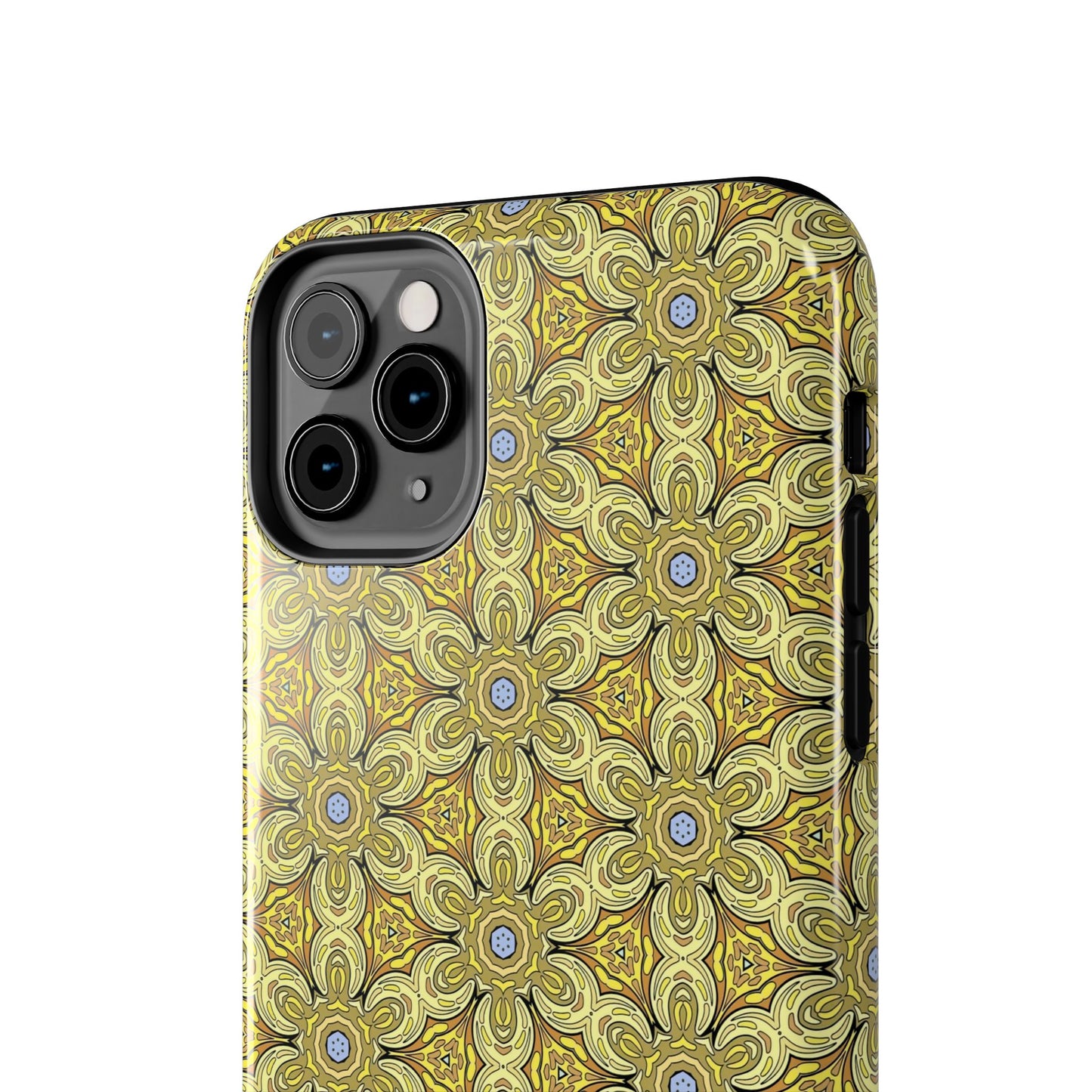 Retro Yellow Flowers Pattern Phone Case – Vibrant Geometric Floral Design for iPhone & Samsung
