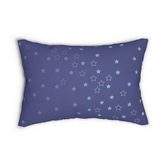 Blue Starfall Lumbar Pillow – Celestial Decorative Throw Pillow for Modern Home Decor