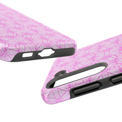 Cherry Blossom Patchwork Tough Case – Sakura Floral Pink Spring Floral Pattern Phone Case for Samsung Galaxy and iPhone