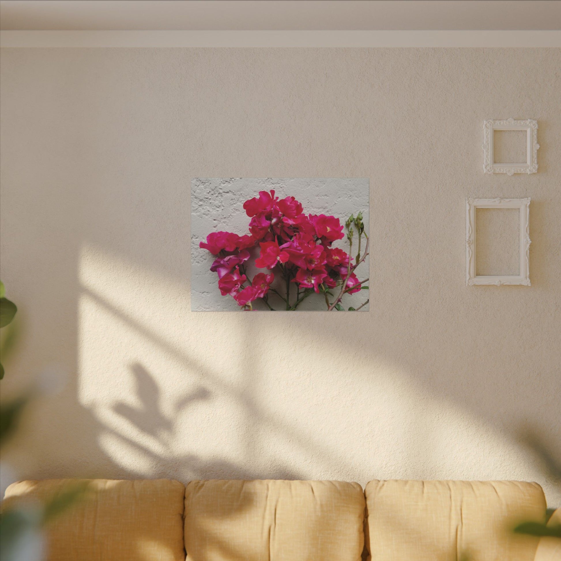 Nature meets structure canvas art with Mediterranean blooms