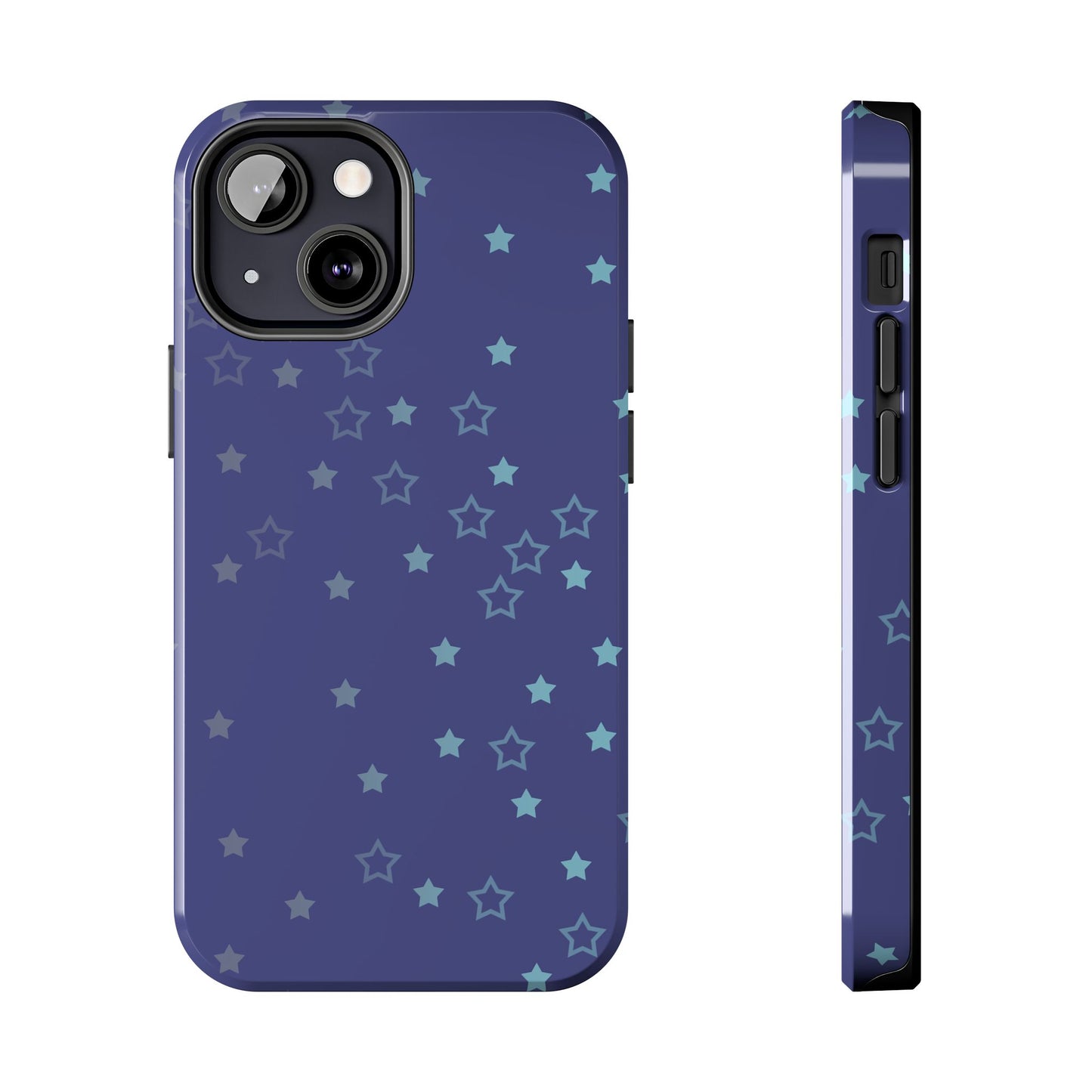 Blue Starfall Tough Phone Case – Celestial Blue Star Cover, Galaxy-Inspired Night Sky iPhone Accessory