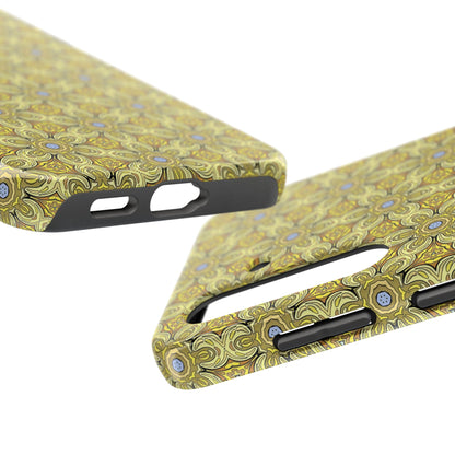 Retro Yellow Flowers Pattern Phone Case – Vibrant Geometric Floral Design for iPhone & Samsung