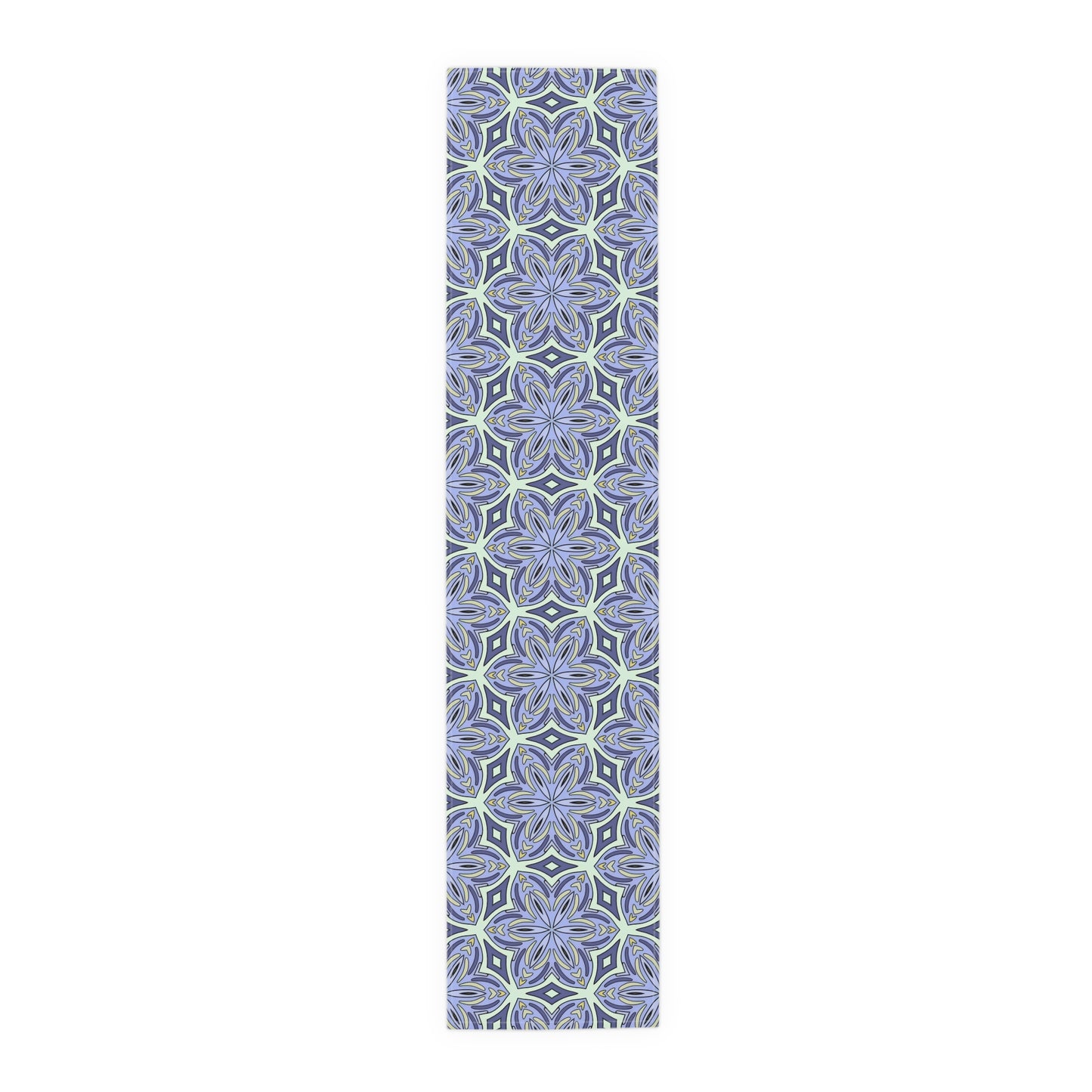 Pale Cornflower Blue and Yellow Table Runner – Elegant Floral Dining Decor for Modern and Traditional Settings