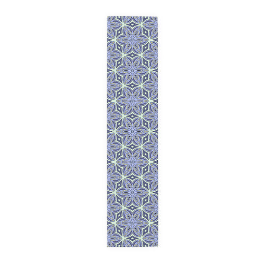 Pale Cornflower Blue and Yellow Table Runner – Elegant Floral Dining Decor for Modern and Traditional Settings