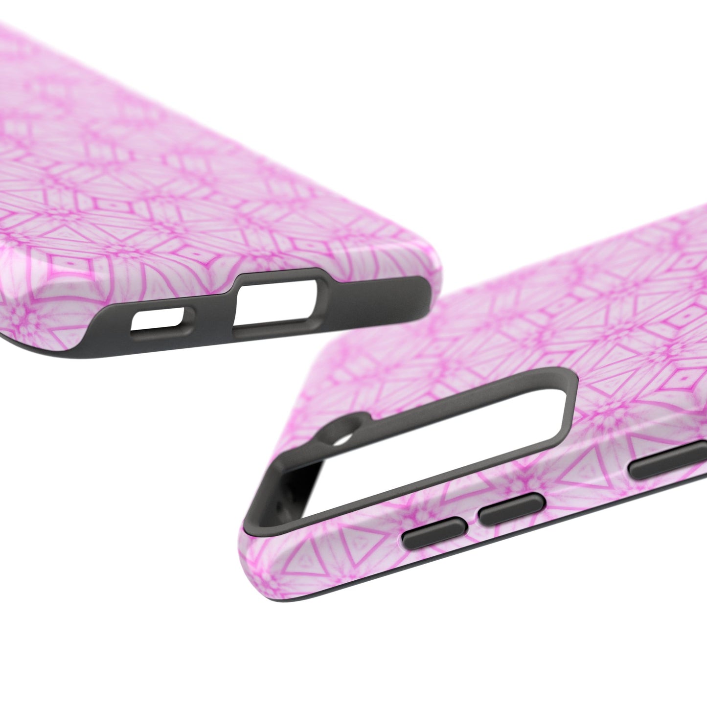 Cherry Blossom Patchwork Tough Case – Sakura Floral Pink Spring Floral Pattern Phone Case for Samsung Galaxy and iPhone
